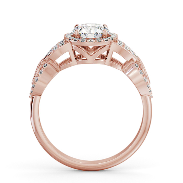 Halo Round Diamond Engagement Ring 18K Rose Gold - Melvaig ENRD189_RG_UP