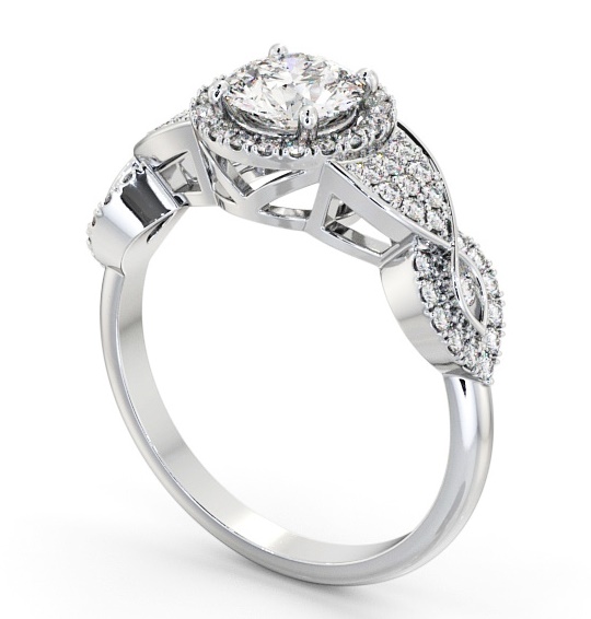 Halo Round Diamond Regal Design Engagement Ring Platinum ENRD189_WG_THUMB1