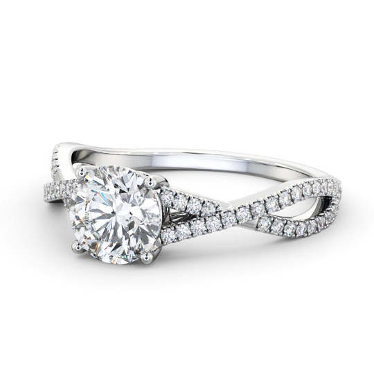 Alina Round Diamond Engagement Ring Side Stones Crossover Band ENRD189S_WG_THUMB2 