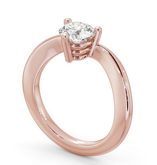 Round Diamond 3 Prong Engagement Ring 18K Rose Gold Solitaire ENRD18_RG_THUMB1