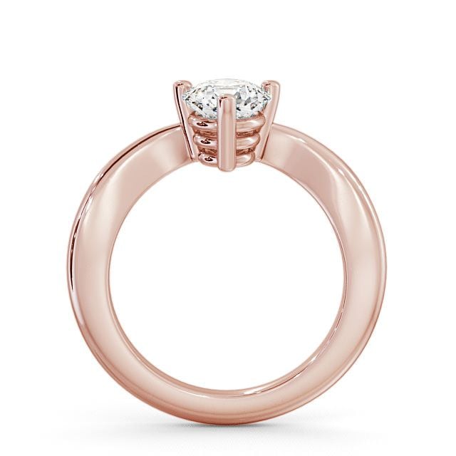 Round Diamond Engagement Ring 18K Rose Gold Solitaire - Uley ENRD18_RG_UP