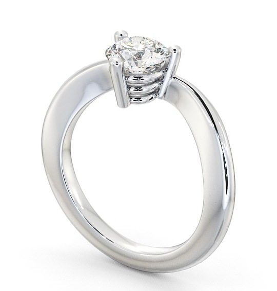 Round Diamond 3 Prong Engagement Ring 18K White Gold Solitaire ENRD18_WG_THUMB1