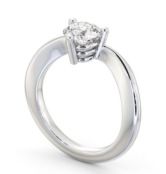 Round Diamond 3 Prong Engagement Ring Platinum Solitaire ENRD18_WG_THUMB1 