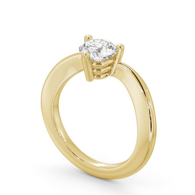 Round Diamond Engagement Ring 9K Yellow Gold Solitaire - Uley ENRD18_YG_SIDE