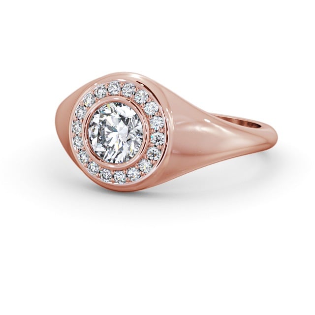 Halo Round Diamond Engagement Ring 9K Rose Gold - Tabitha ENRD190_RG_FLAT