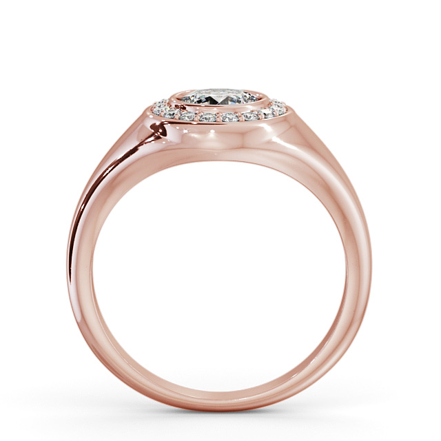 Halo Round Diamond Engagement Ring 18K Rose Gold - Tabitha ENRD190_RG_UP