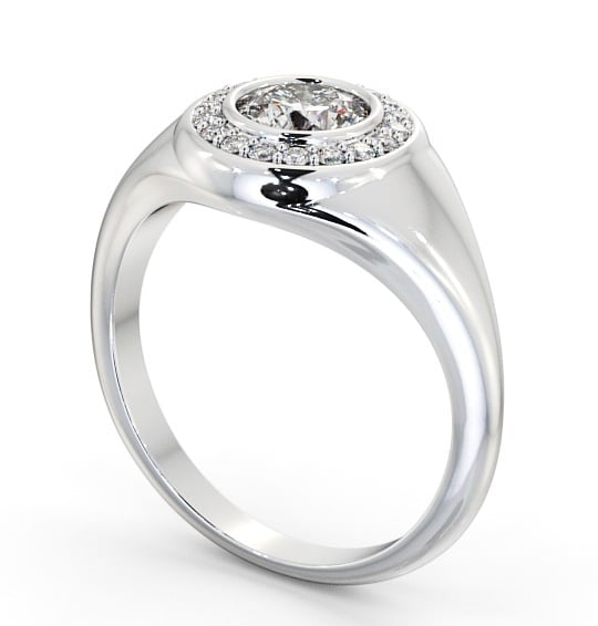 Halo Round Diamond Engagement Ring 9K White Gold - Tabitha ENRD190_WG_THUMB1