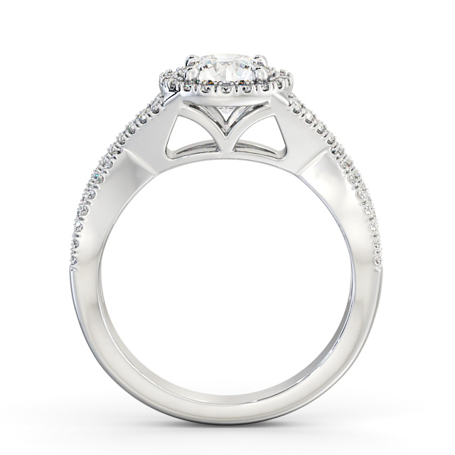 Halo Round Diamond Engagement Ring 18K White Gold - Klara ENRD191_WG_UP