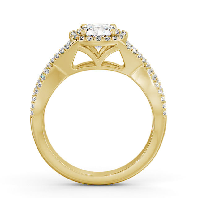 Halo Round Diamond Engagement Ring 18K Yellow Gold - Klara ENRD191_YG_UP
