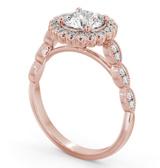 Halo Round Diamond High Setting Engagement Ring 18K Rose Gold ENRD192_RG_THUMB1 