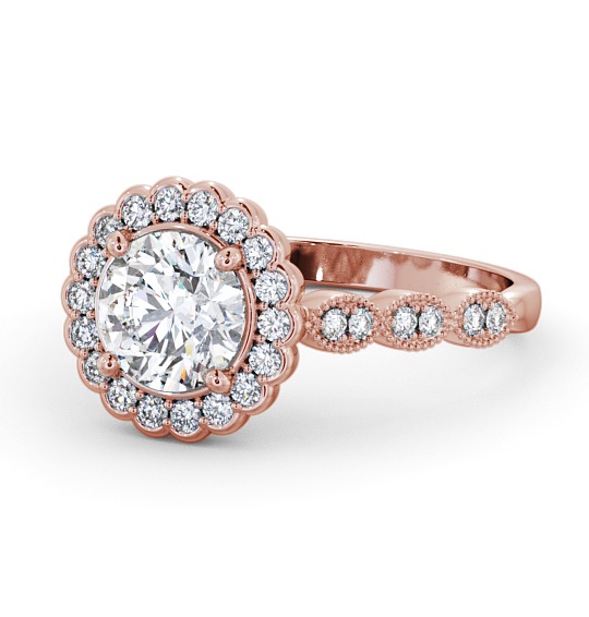  Halo Round Diamond Engagement Ring 18K Rose Gold - Garnant ENRD192_RG_THUMB2 