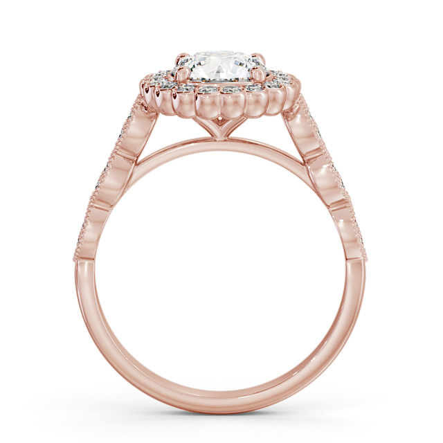 Halo Round Diamond Engagement Ring 18K Rose Gold - Garnant ENRD192_RG_UP