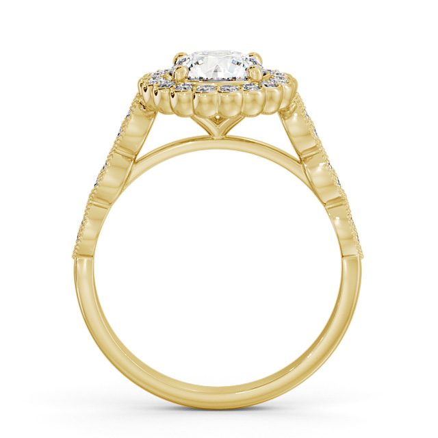 Halo Round Diamond Engagement Ring 18K Yellow Gold - Garnant ENRD192_YG_UP