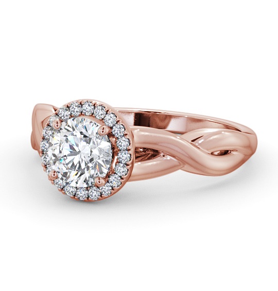  Halo Round Diamond Engagement Ring 18K Rose Gold - Dora ENRD193_RG_THUMB2 