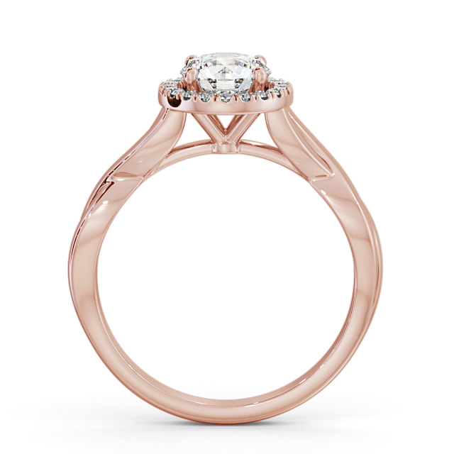 Halo Round Diamond Engagement Ring 18K Rose Gold - Dora ENRD193_RG_UP