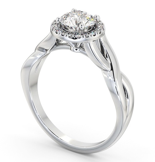 Halo Round Diamond Engagement Ring Palladium - Dora ENRD193_WG_THUMB1