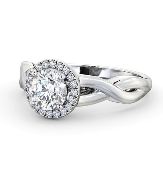  Halo Round Diamond Engagement Ring 9K White Gold - Dora ENRD193_WG_THUMB2 