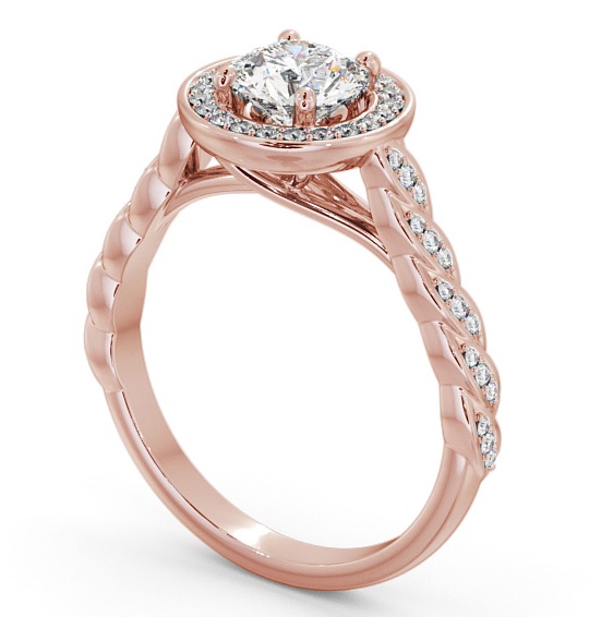 Halo Round Diamond Engagement Ring 9K Rose Gold - Brussel ENRD194_RG_THUMB1