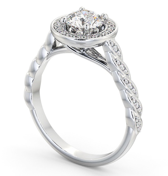 Halo Round Diamond Engagement Ring Palladium - Brussel ENRD194_WG_THUMB1