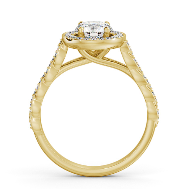 Halo Round Diamond Engagement Ring 9K Yellow Gold - Brussel ENRD194_YG_UP