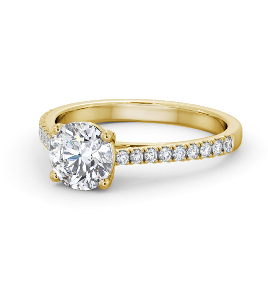 Hurst Round Diamond Engagement Ring Side Stones ENRD194S_YG_THUMB2 