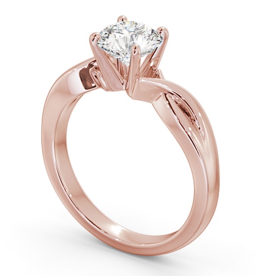 Round Diamond Contemporary Style Engagement Ring 9K Rose Gold Solitaire ENRD195_RG_THUMB1