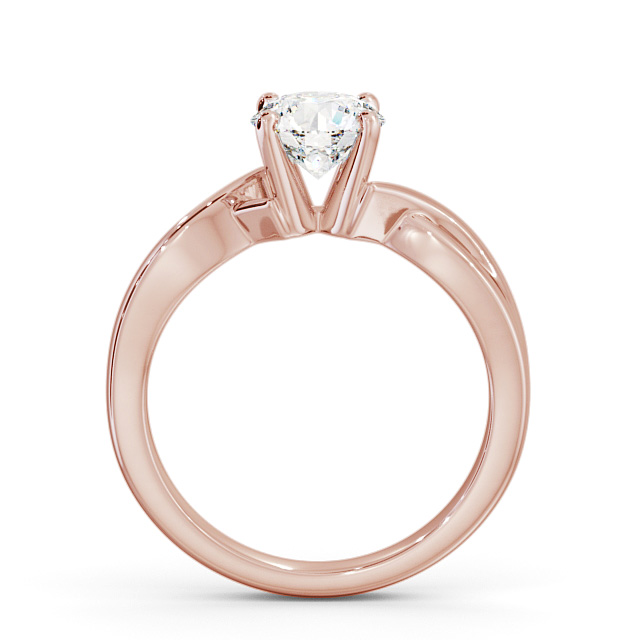 Round Diamond Engagement Ring 18K Rose Gold Solitaire - Kolva ENRD195_RG_UP