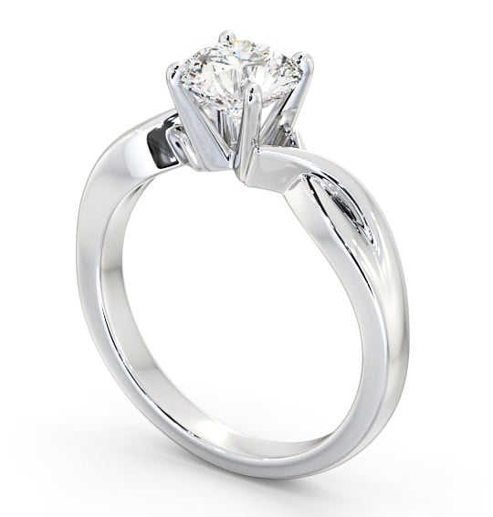Round Diamond Engagement Ring 9K White Gold Solitaire - Kolva ENRD195_WG_THUMB1