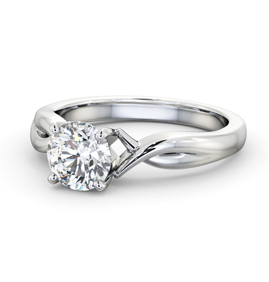 Kolva Round Diamond Engagement Ring Twisted Band ENRD195_WG_THUMB2 