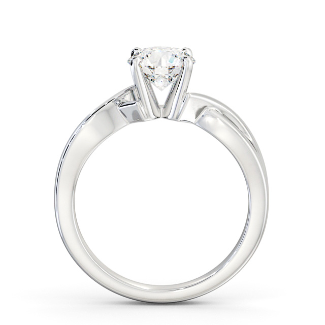 Round Diamond Engagement Ring Platinum Solitaire - Kolva ENRD195_WG_UP