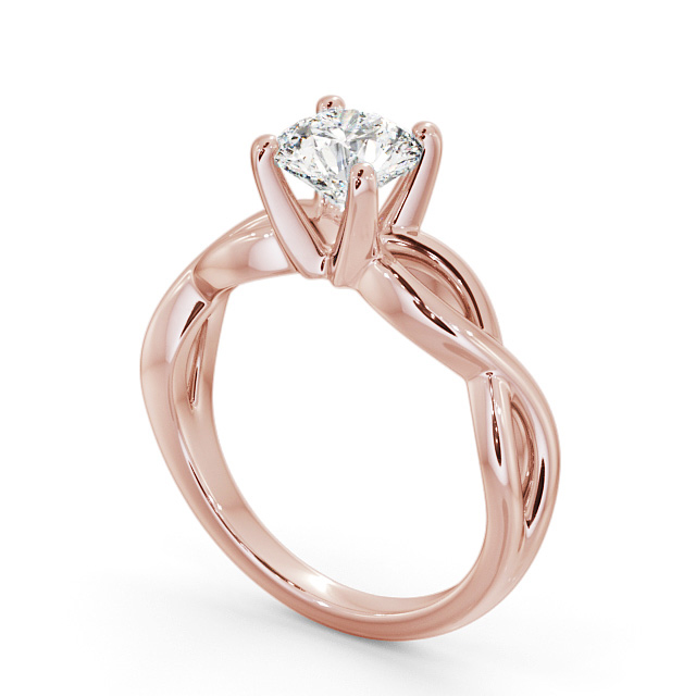 Round Diamond Engagement Ring 9K Rose Gold Solitaire - Arberth ENRD196_RG_SIDE
