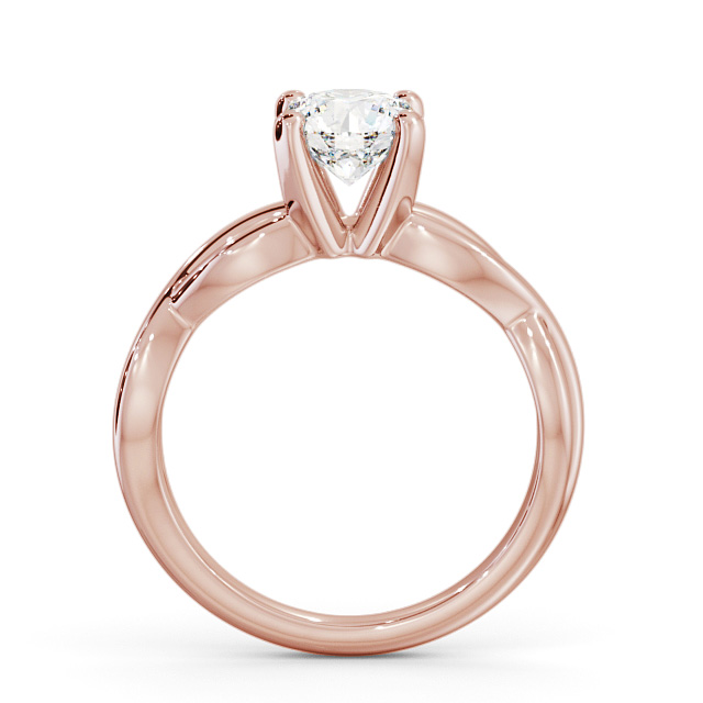 Round Diamond Engagement Ring 9K Rose Gold Solitaire - Arberth ENRD196_RG_UP