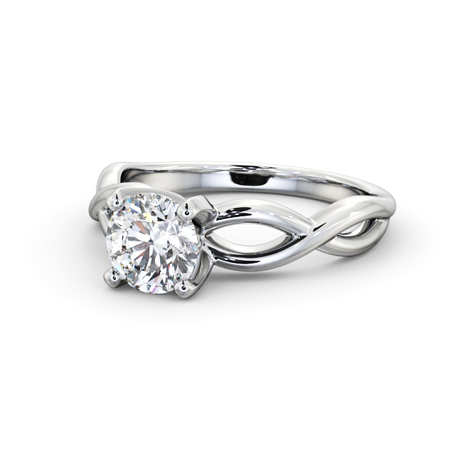 Round Diamond Engagement Ring Platinum Solitaire - Arberth ENRD196_WG_FLAT