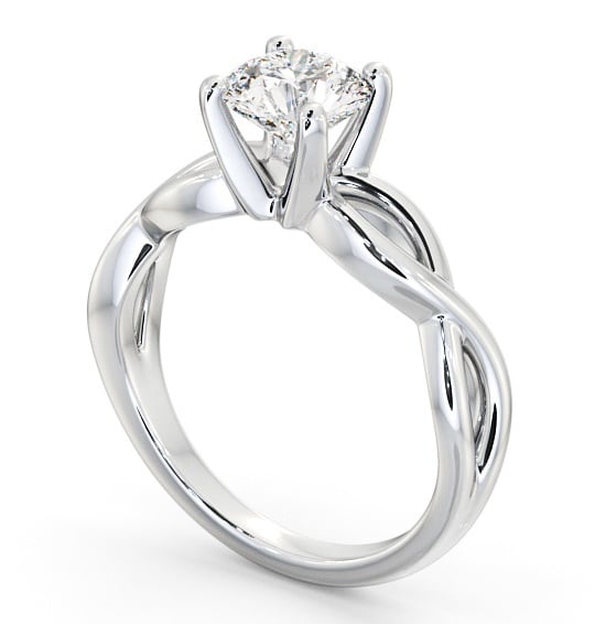 Round Diamond Engagement Ring 9K White Gold Solitaire - Arberth ENRD196_WG_THUMB1