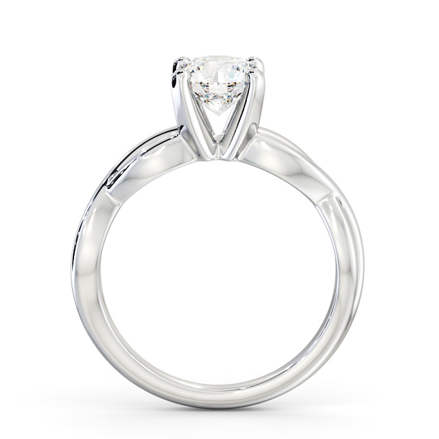 Round Diamond Engagement Ring Platinum Solitaire - Arberth ENRD196_WG_UP