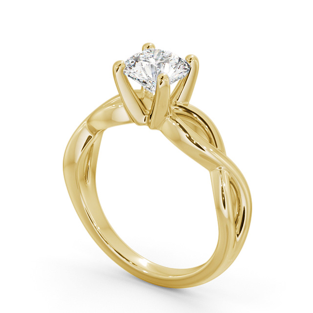 Round Diamond Engagement Ring 9K Yellow Gold Solitaire - Arberth ENRD196_YG_SIDE