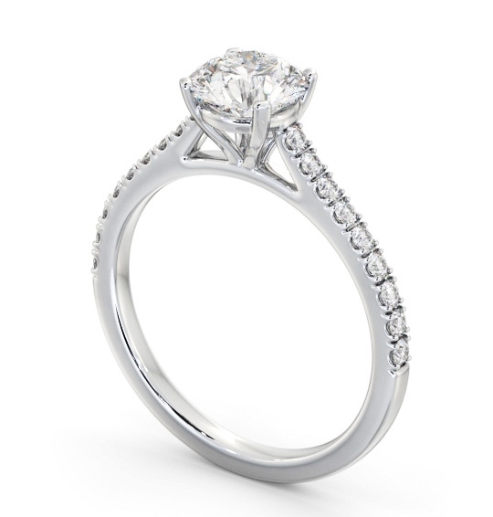 Round Diamond 4 Prong Engagement Ring Palladium Solitaire with Channel Set Side Stones ENRD196S_WG_THUMB1