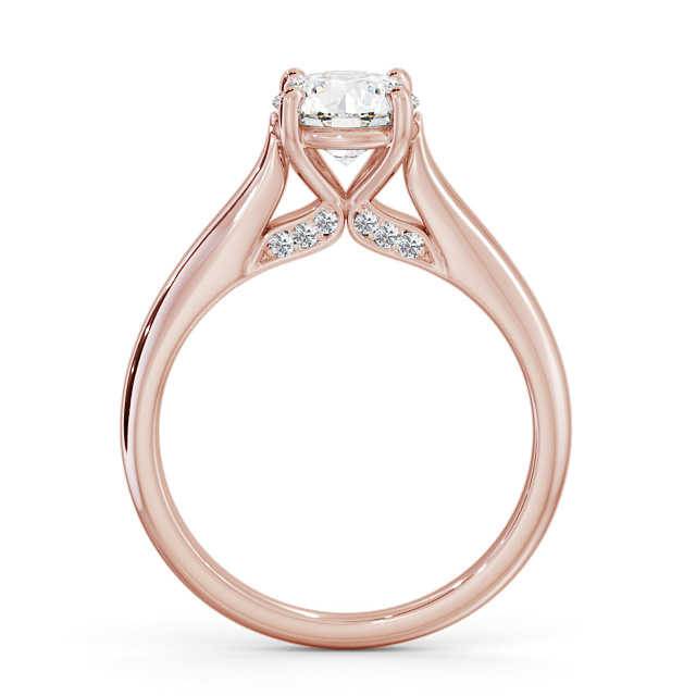 Round Diamond Engagement Ring 9K Rose Gold Solitaire - Agnese ENRD197_RG_UP