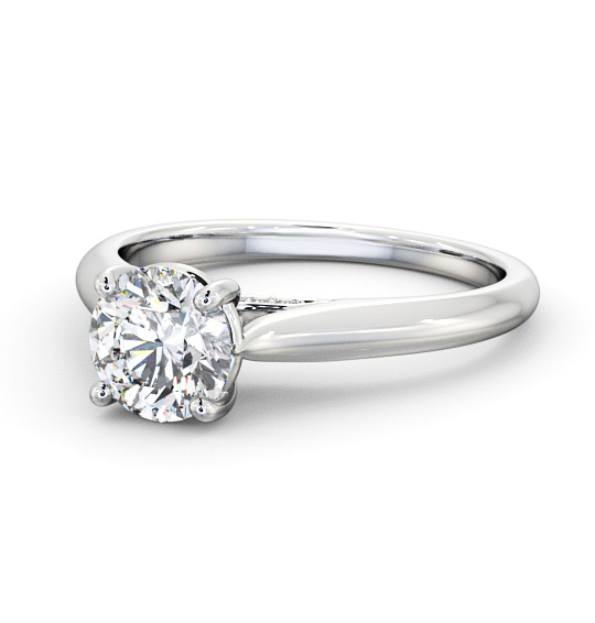 Agnese Round Diamond Engagement Ring With Set Bridge ENRD197_WG_THUMB2 