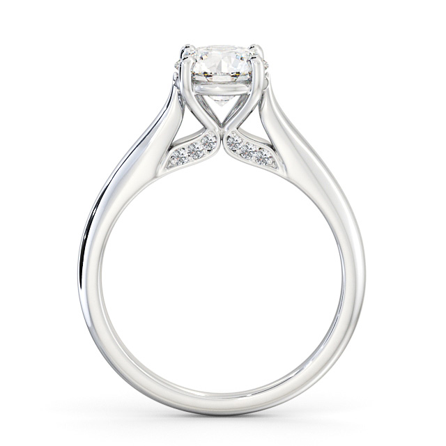 Round Diamond Engagement Ring 18K White Gold Solitaire - Agnese ENRD197_WG_UP