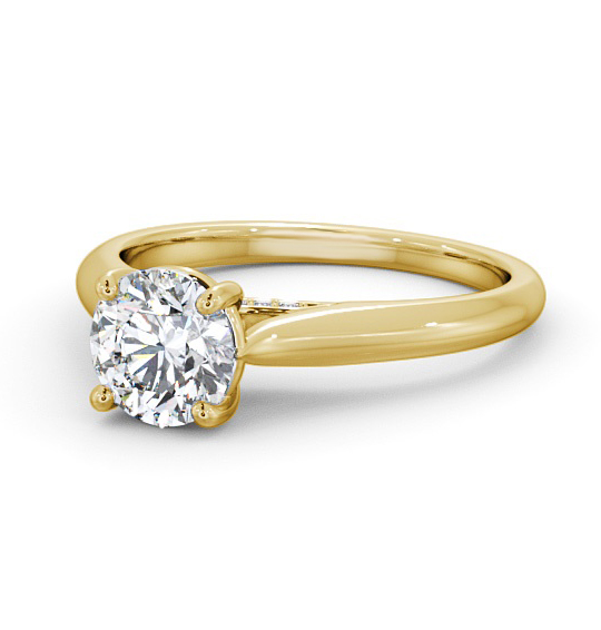 Agnese Round Diamond Engagement Ring With Set Bridge ENRD197_YG_THUMB2 