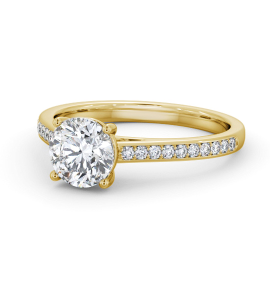 Estine Round Diamond Engagement Ring Side Stones ENRD197S_YG_THUMB2 