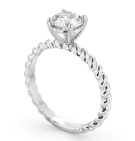 Round Diamond Rope Style Band Engagement Ring 18K White Gold Solitaire ENRD198_WG_THUMB1 