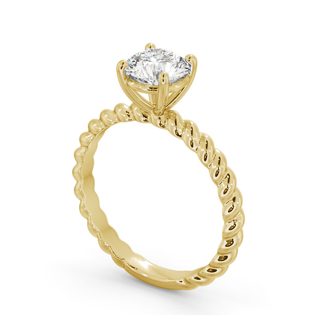 Round Diamond Engagement Ring 9K Yellow Gold Solitaire - Henelle ENRD198_YG_SIDE