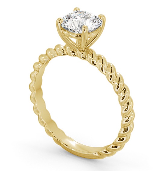 Round Diamond Rope Style Band Engagement Ring 9K Yellow Gold Solitaire ENRD198_YG_THUMB1