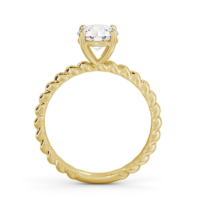Round Diamond Engagement Ring 9K Yellow Gold Solitaire - Henelle ENRD198_YG_UP