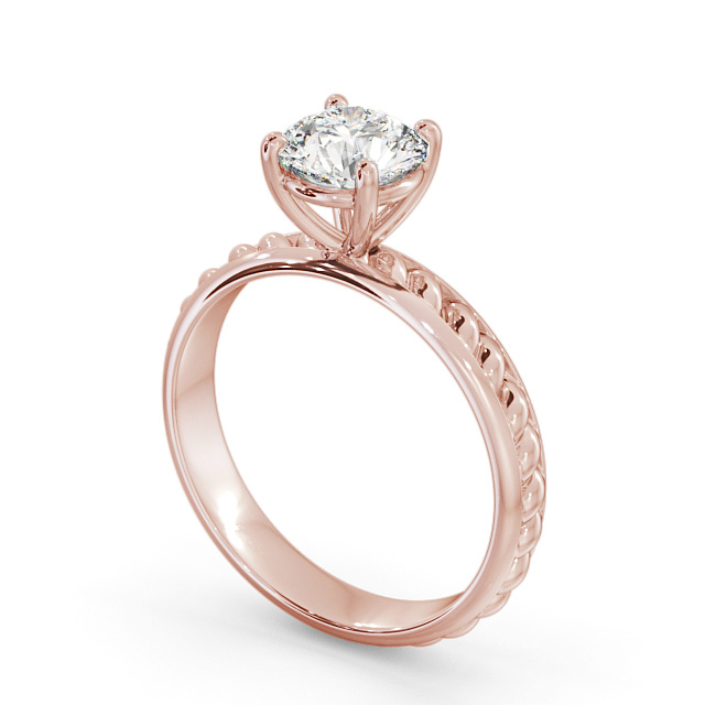 Round Diamond Engagement Ring 18K Rose Gold Solitaire - Kelsall ENRD199_RG_SIDE