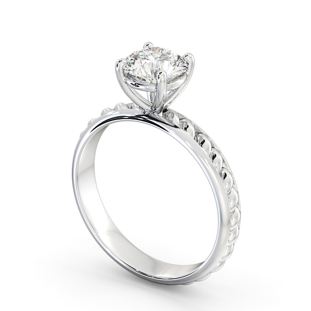 Round Diamond Engagement Ring 9K White Gold Solitaire - Kelsall ENRD199_WG_SIDE