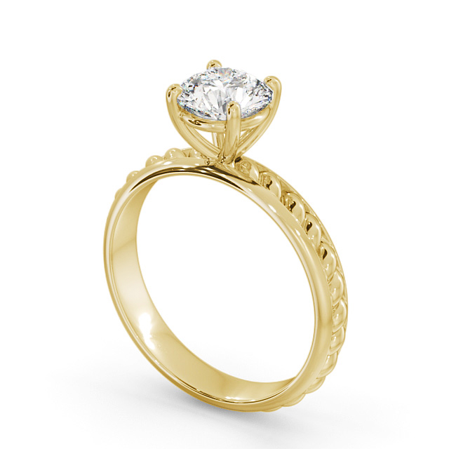 Round Diamond Engagement Ring 18K Yellow Gold Solitaire - Kelsall ENRD199_YG_SIDE