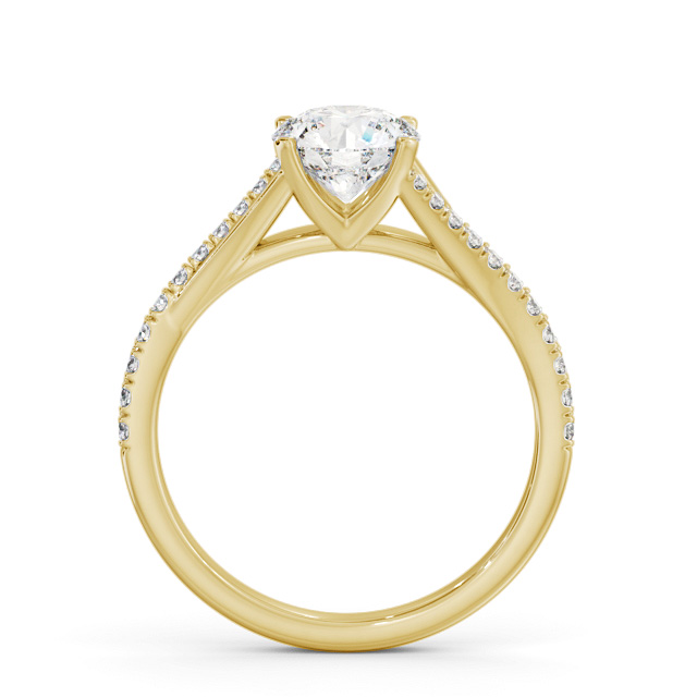 Round Diamond Engagement Ring 18K Yellow Gold Solitaire With Side Stones - Ardington ENRD199S_YG_UP